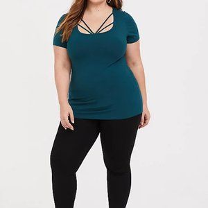 Torrid Teal Strappy Foxy top Size 2 WORN ONCE